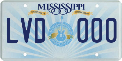 MS license plate LVD000