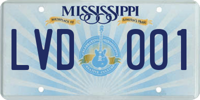 MS license plate LVD001