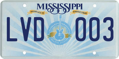 MS license plate LVD003