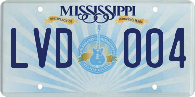 MS license plate LVD004