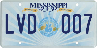 MS license plate LVD007