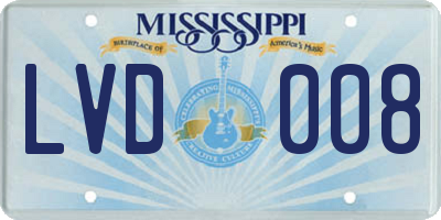 MS license plate LVD008