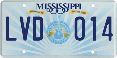 MS license plate LVD014
