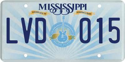 MS license plate LVD015
