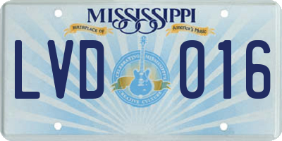 MS license plate LVD016