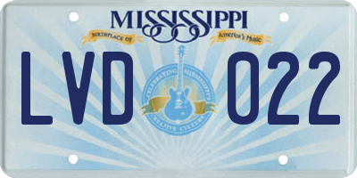 MS license plate LVD022