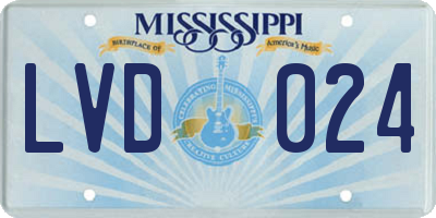 MS license plate LVD024