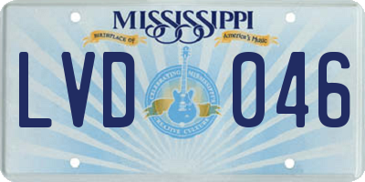 MS license plate LVD046