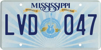 MS license plate LVD047