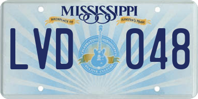 MS license plate LVD048