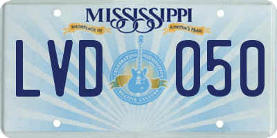 MS license plate LVD050