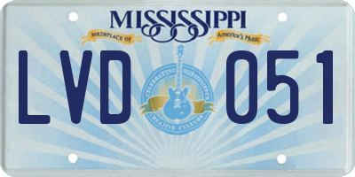 MS license plate LVD051