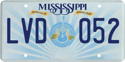 MS license plate LVD052