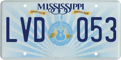 MS license plate LVD053