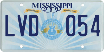 MS license plate LVD054