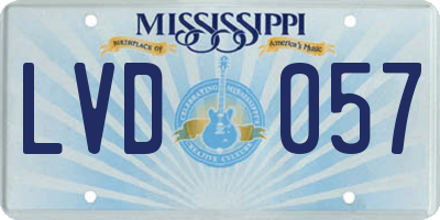 MS license plate LVD057