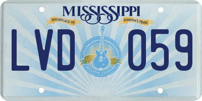 MS license plate LVD059
