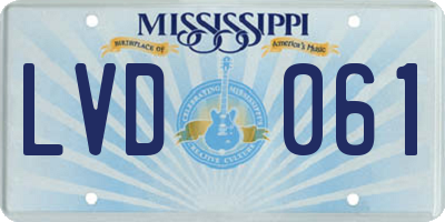MS license plate LVD061