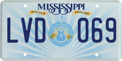 MS license plate LVD069