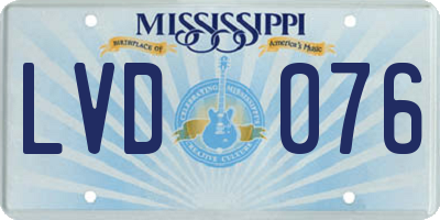 MS license plate LVD076