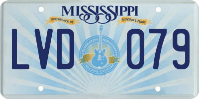 MS license plate LVD079