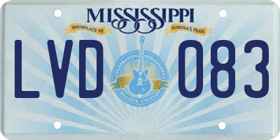 MS license plate LVD083