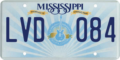 MS license plate LVD084