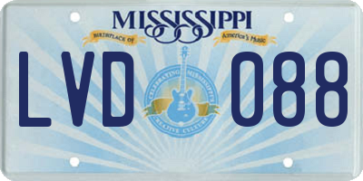 MS license plate LVD088