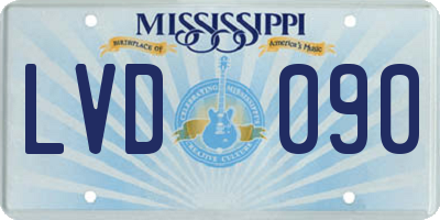 MS license plate LVD090