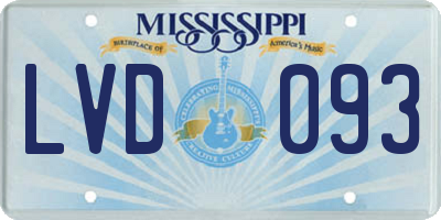 MS license plate LVD093