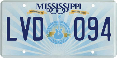 MS license plate LVD094
