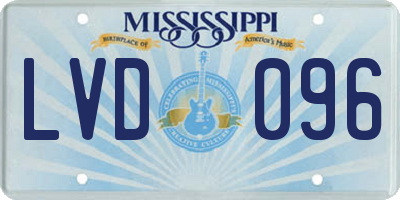 MS license plate LVD096