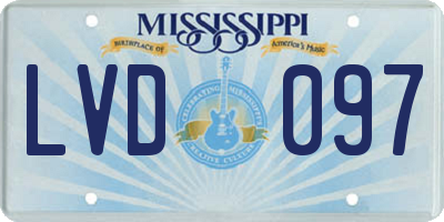 MS license plate LVD097