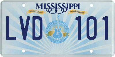 MS license plate LVD101