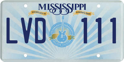 MS license plate LVD111