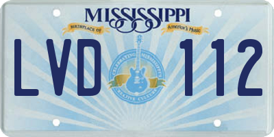 MS license plate LVD112