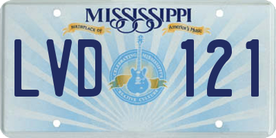 MS license plate LVD121