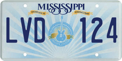 MS license plate LVD124