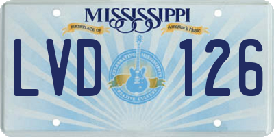 MS license plate LVD126