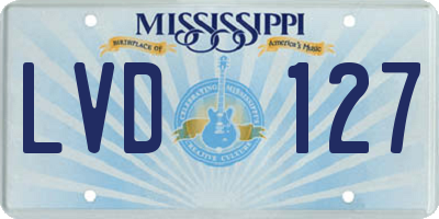 MS license plate LVD127
