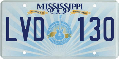 MS license plate LVD130
