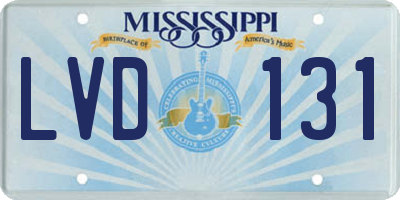 MS license plate LVD131