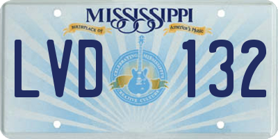 MS license plate LVD132