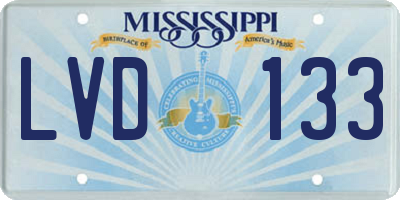 MS license plate LVD133