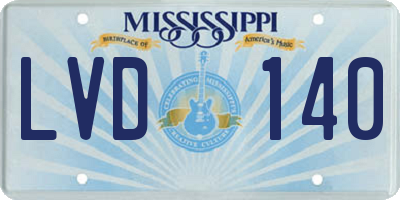 MS license plate LVD140