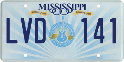 MS license plate LVD141