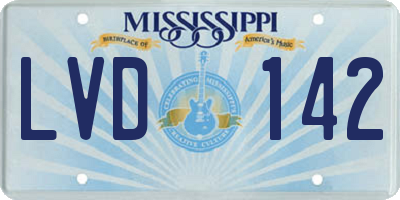 MS license plate LVD142