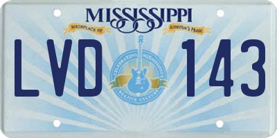 MS license plate LVD143