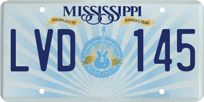 MS license plate LVD145