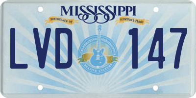 MS license plate LVD147